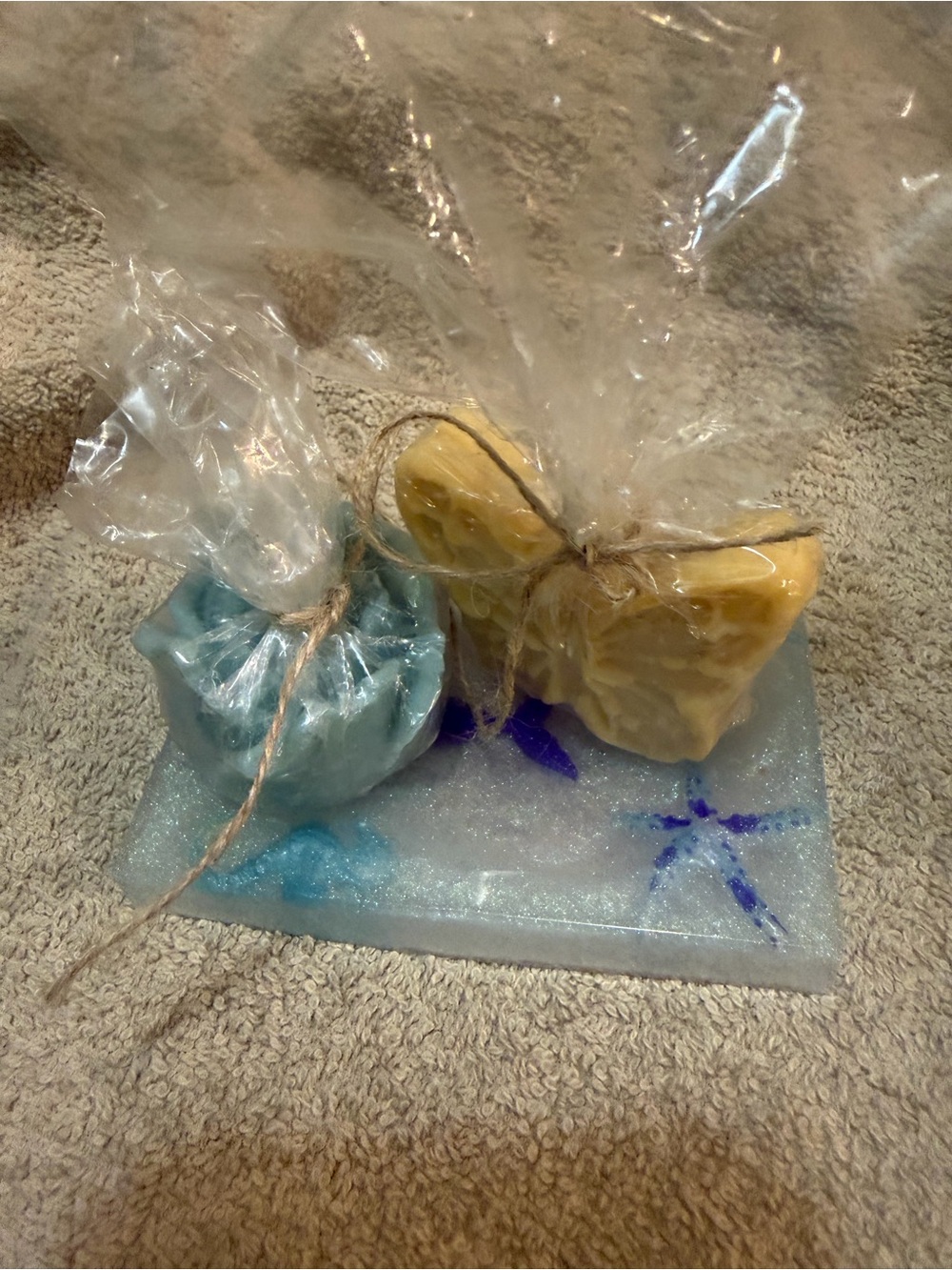 Blue and Yellow Hand Soap Gift Duo - Decorative Bath Bars